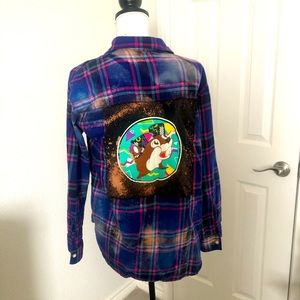 Buc-ee purple and pink  bleach flannel